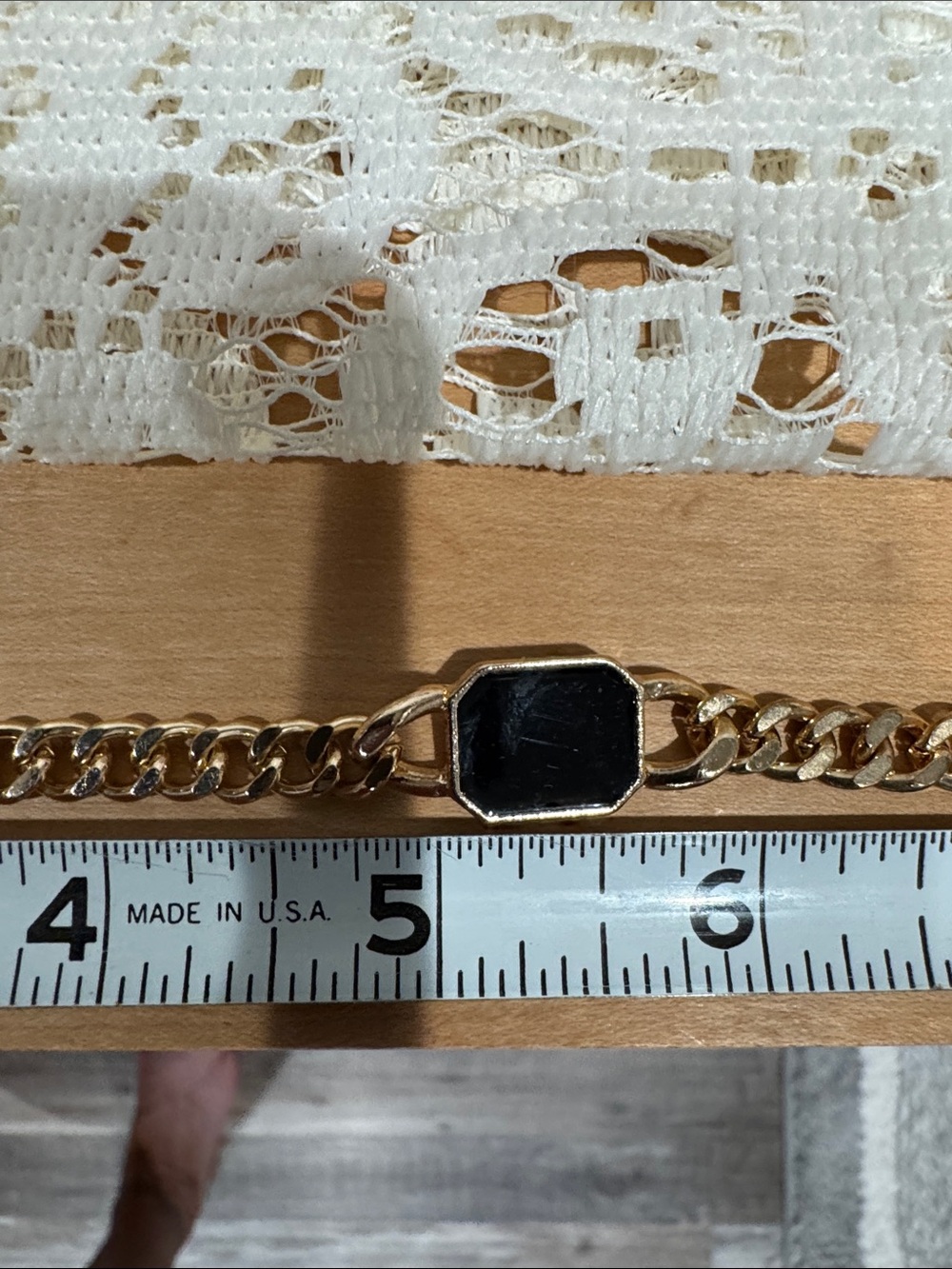 Gold-Tone Black Enamel Bracelet, Necklace & Ring Set - Picture 5 of 9
